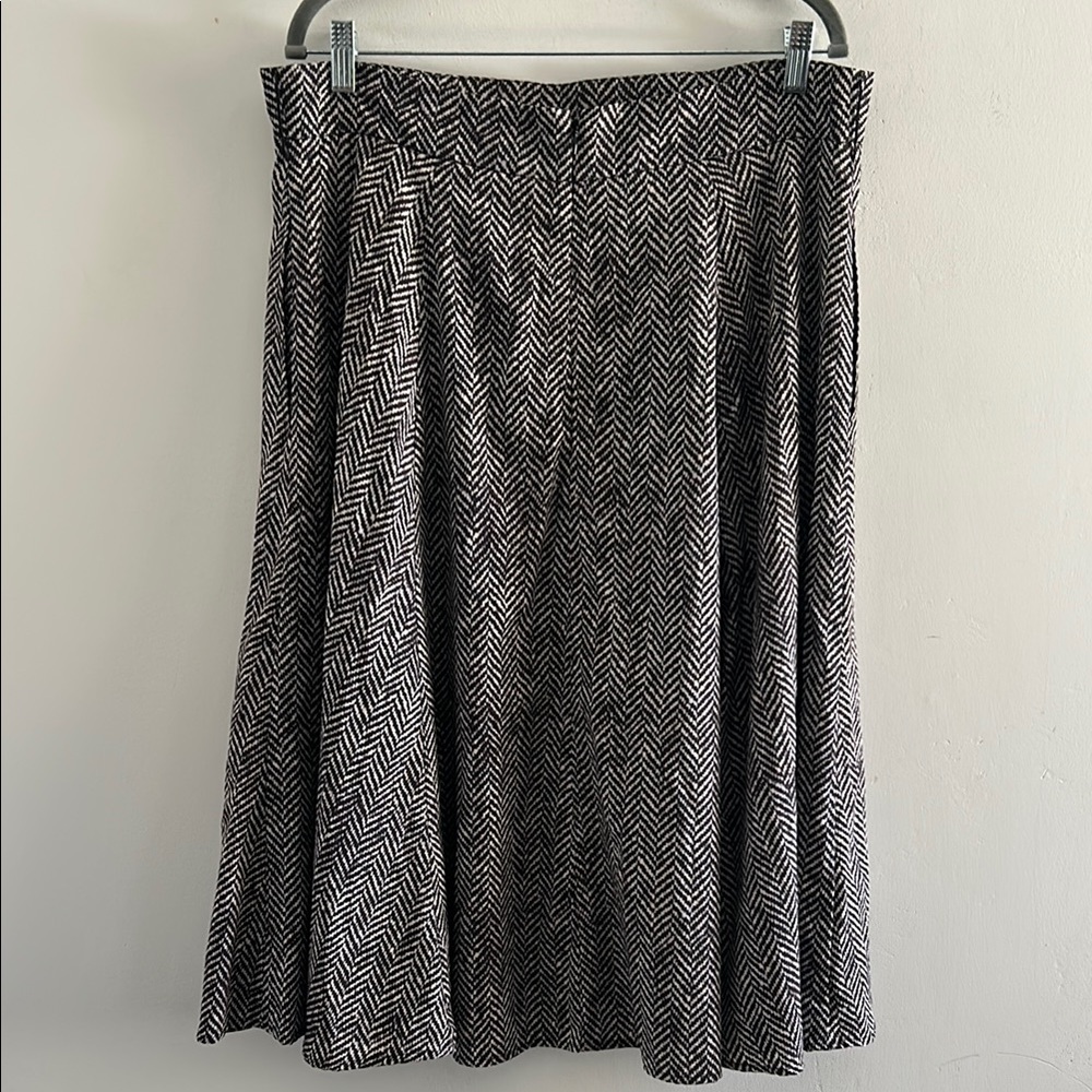 eShakti, Woman’s Size 1X-16W Brown and White Herringbone Skirt - Picture 6 of 9